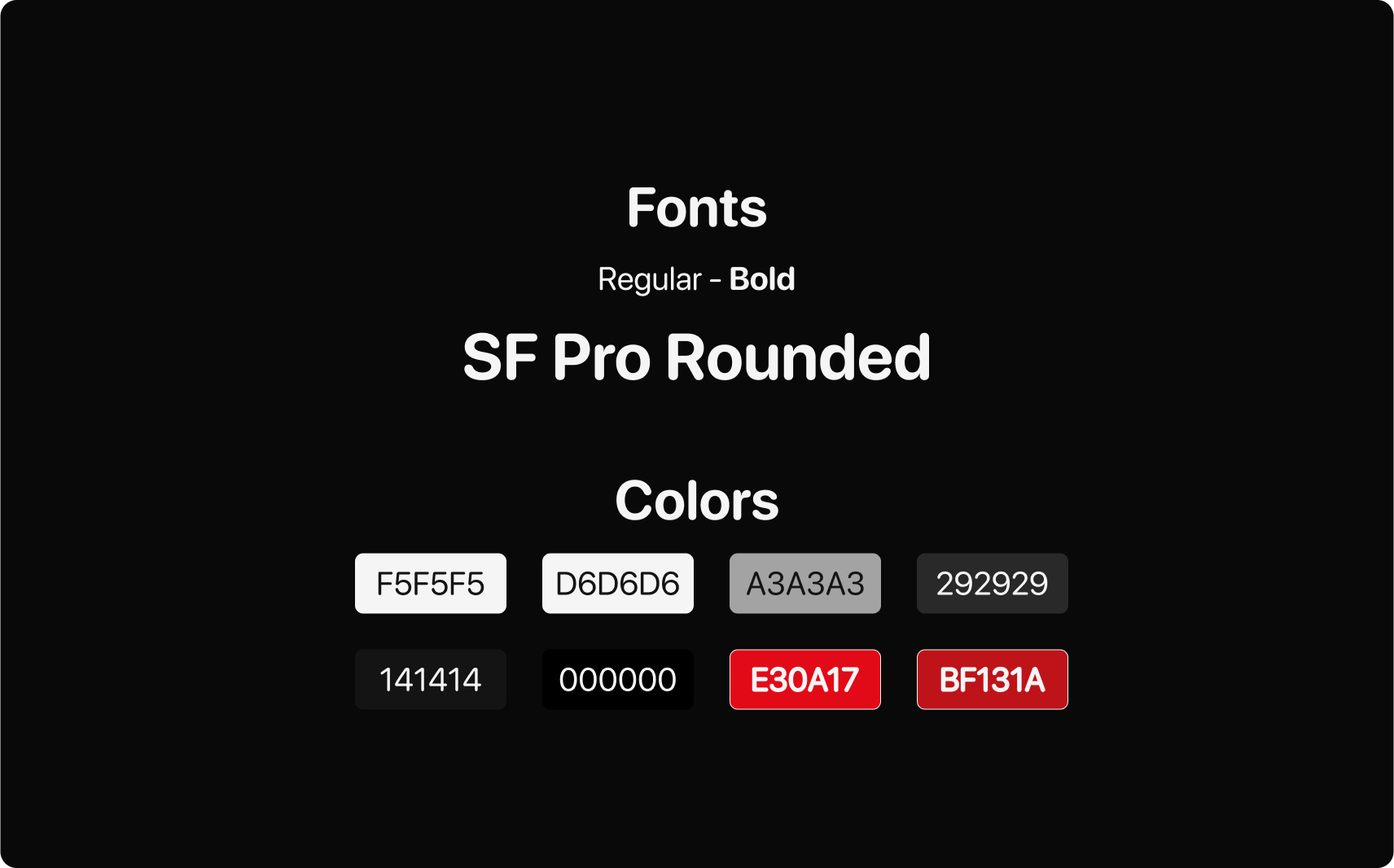 Color pallet and fonts